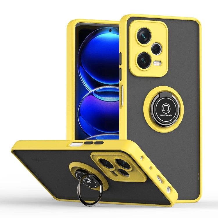 For Xiaomi Redmi Note 12 Pro China Q Shadow 1 Series TPU + PC Ring Holder Phone Case(Yellow)