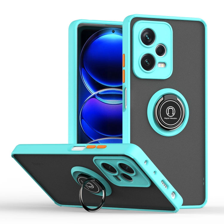 For Xiaomi Redmi Note 12 Pro China Q Shadow 1 Series TPU + PC Ring Holder Phone Case(Sky Blue)