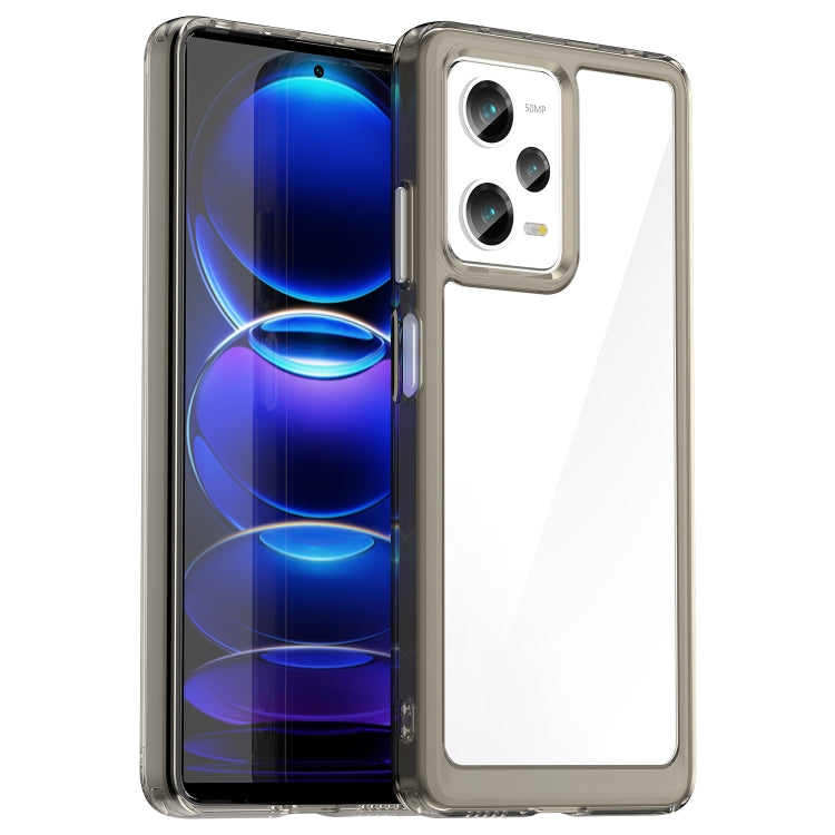 For Xiaomi Redmi Note 12 Pro China Colorful Series Acrylic + TPU Phone Case(Transparent Grey)