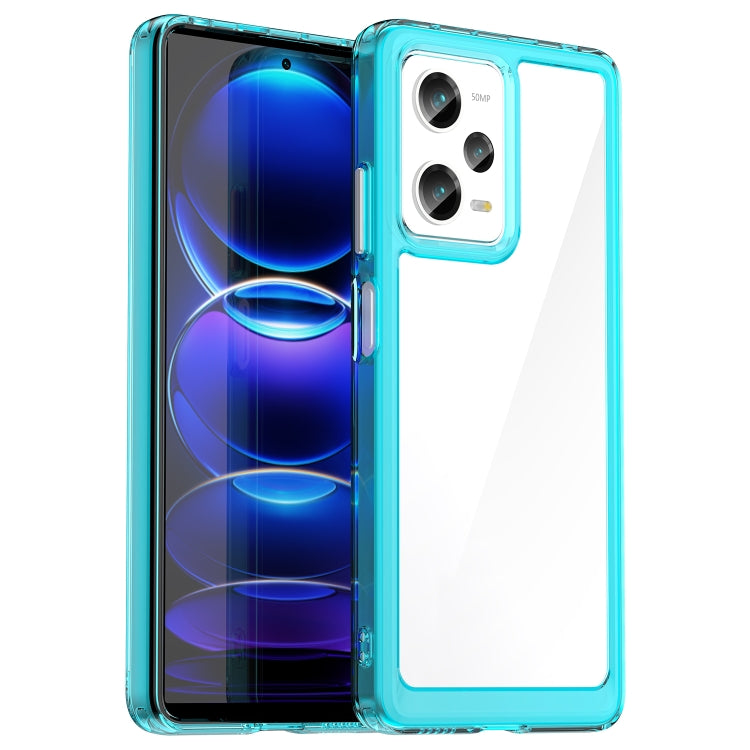 For Xiaomi Redmi Note 12 Pro China Colorful Series Acrylic + TPU Phone Case(Transparent Blue)