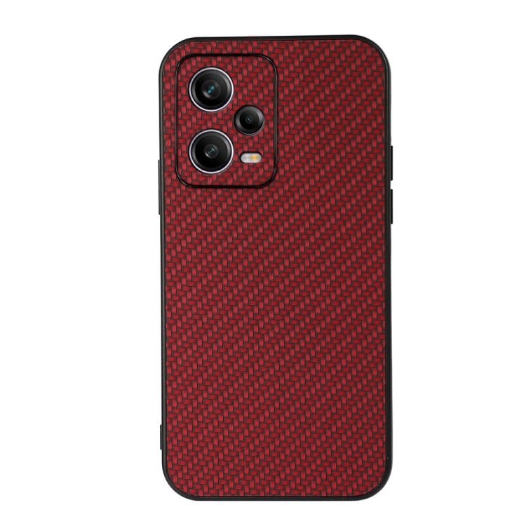 For Xiaomi Redmi Note 12 Pro China Carbon Fiber Texture Shockproof Protective Phone Case(Red)