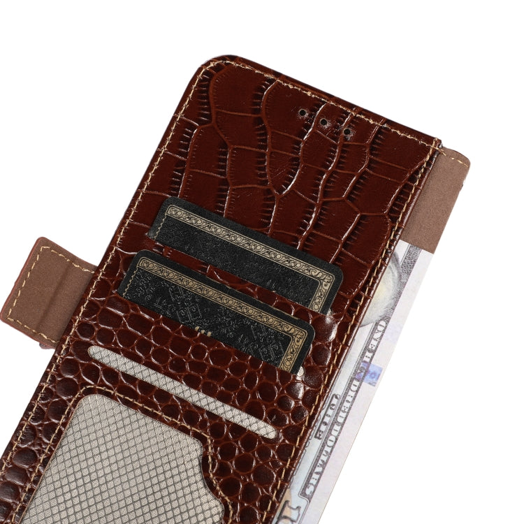 For Xiaomi Redmi Note 12 Pro China Crocodile Top Layer Cowhide Leather Phone Case(Brown)