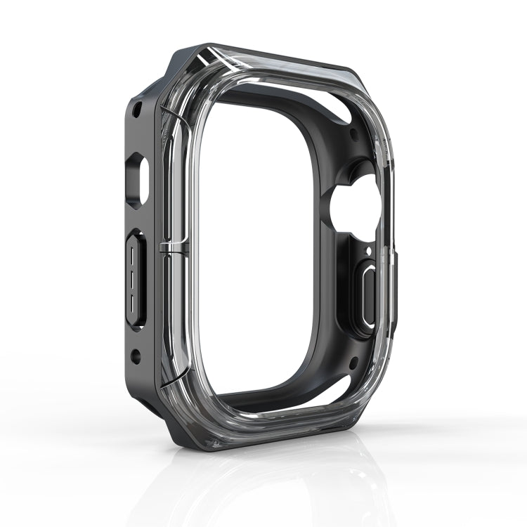 For Apple Watch Ultra 49mm Double Color Armor Shockproof Case(Transparent Black)