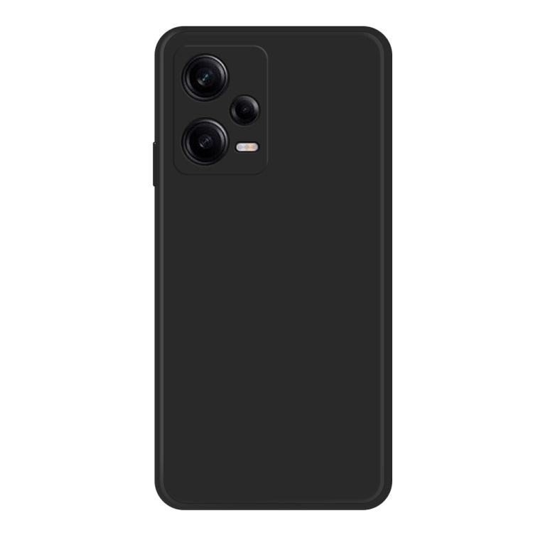 For Xiaomi Redmi Note 12 Pro China Imitation Liquid Silicone Straight Edge Phone Case(Black)