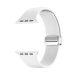 Folding Buckle Silicone Watch Band For Apple Watch Series 8&7 41mm / SE 2&6&SE&5&4 40mm / 3&2&1 38mm(White)