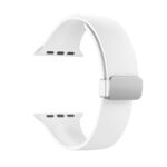 Folding Buckle Silicone Watch Band For Apple Watch Series 8&7 41mm / SE 2&6&SE&5&4 40mm / 3&2&1 38mm(White)