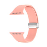 Folding Buckle Silicone Watch Band For Apple Watch Series 8&7 41mm / SE 2&6&SE&5&4 40mm / 3&2&1 38mm(Pink)