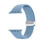 Folding Buckle Silicone Watch Band For Apple Watch Series 8&7 41mm / SE 2&6&SE&5&4 40mm / 3&2&1 38mm(Light Blue)