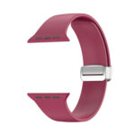 Folding Buckle Silicone Watch Band For Apple Watch Series 8&7 41mm / SE 2&6&SE&5&4 40mm / 3&2&1 38mm(Wine Red)