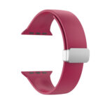 Folding Buckle Silicone Watch Band For Apple Watch Series 8&7 41mm / SE 2&6&SE&5&4 40mm / 3&2&1 38mm(Wine Red)