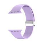 Folding Buckle Silicone Watch Band For Apple Watch Series 8&7 41mm / SE 2&6&SE&5&4 40mm / 3&2&1 38mm(Light Purple)