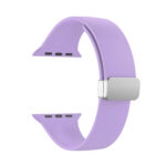 Folding Buckle Silicone Watch Band For Apple Watch Series 8&7 41mm / SE 2&6&SE&5&4 40mm / 3&2&1 38mm(Light Purple)