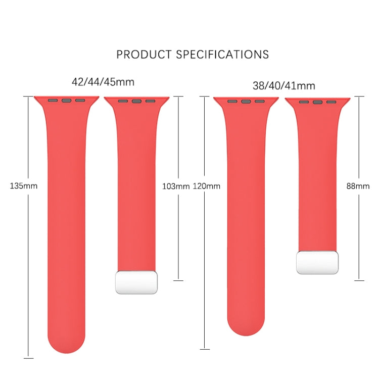 Folding Buckle Silicone Watch Band For Apple Watch Series 8&7 41mm / SE 2&6&SE&5&4 40mm / 3&2&1 38mm(Wine Red)