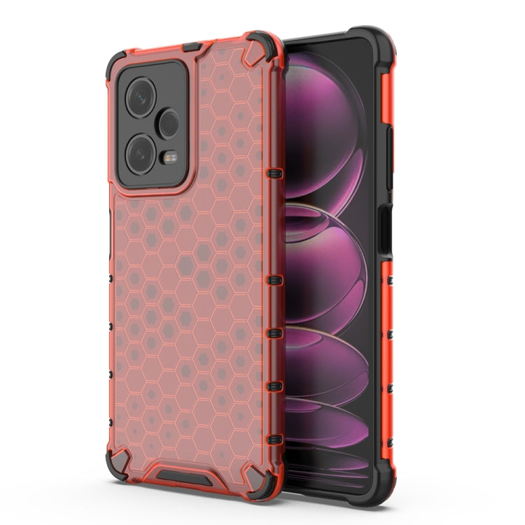 For Xiaomi Redmi Note 12 Pro China Shockproof Honeycomb PC + TPU Phone Case(Red)