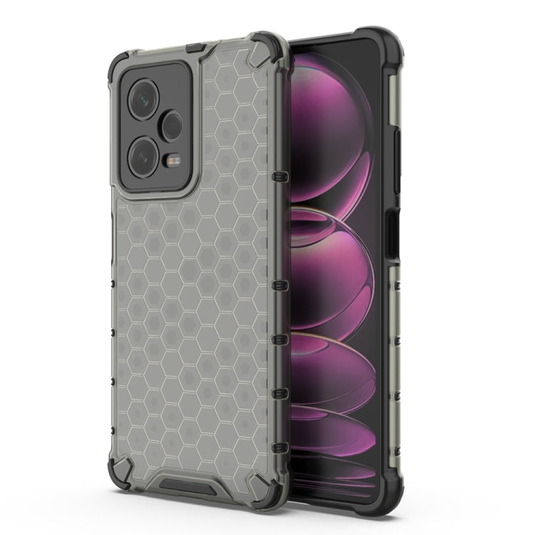 For Xiaomi Redmi Note 12 Pro China Shockproof Honeycomb PC + TPU Phone Case(Black)