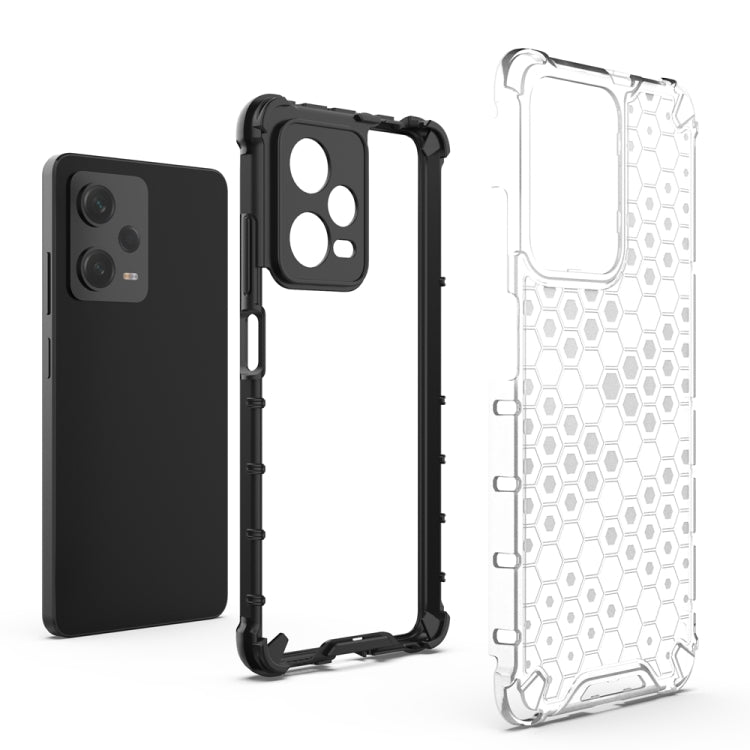 For Xiaomi Redmi Note 12 Pro China Shockproof Honeycomb PC + TPU Phone Case(Black)