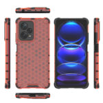 For Xiaomi Redmi Note 12 Pro+ China Shockproof Honeycomb PC + TPU Phone Case(Red)