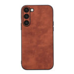 For Samsung Galaxy S23+ 5G Morocco Texture PU Phone Case(Brown)