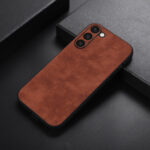 For Samsung Galaxy S23+ 5G Morocco Texture PU Phone Case(Brown)