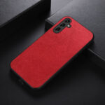 For Samsung Galaxy A14 5G Wood Texture PU Phone Case(Red)