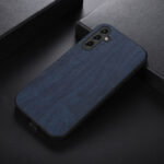 For Samsung Galaxy A14 5G Wood Texture PU Phone Case(Blue)