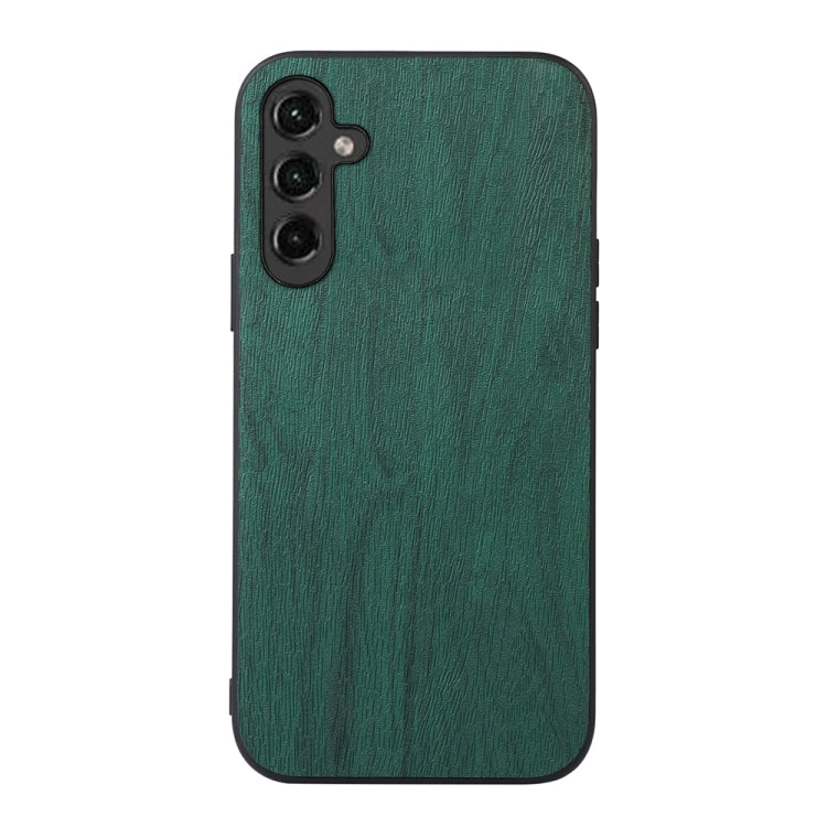 For Samsung Galaxy A14 5G Wood Texture PU Phone Case(Green)