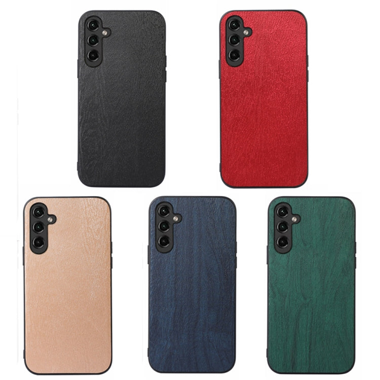 For Samsung Galaxy A14 5G Wood Texture PU Phone Case(Green)