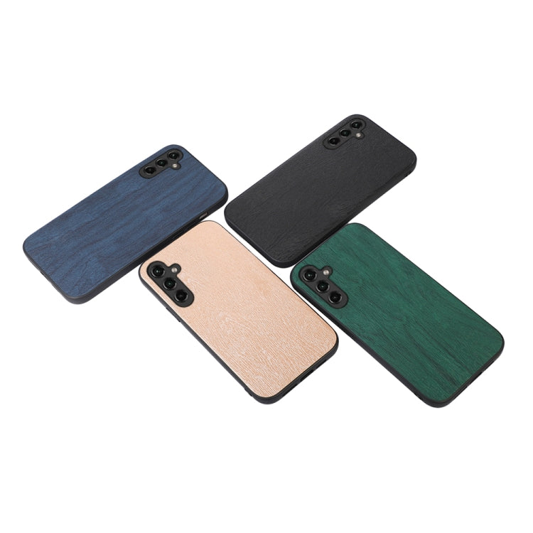 For Samsung Galaxy A14 5G Wood Texture PU Phone Case(Green)