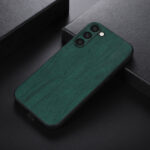 For Samsung Galaxy S23+ 5G Wood Texture PU Phone Case(Green)