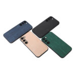 For Samsung Galaxy S23+ 5G Wood Texture PU Phone Case(Green)