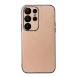 For Samsung Galaxy S23 Ultra 5G( Wood Texture PU Phone Case(Gold)