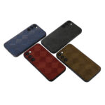 For Samsung Galaxy S23+ 5G Weave Plaid PU Phone Case(Brown)