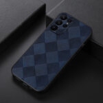 For Samsung Galaxy S23 Ultra 5G Weave Plaid PU Phone Case(Blue)