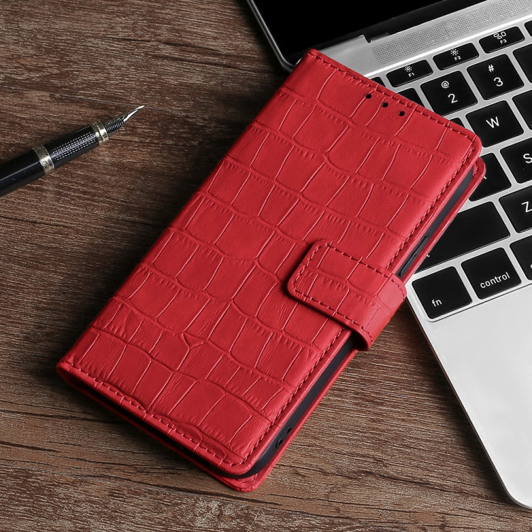 For Xiaomi Redmi Note 12 Pro China Skin Feel Crocodile Magnetic Clasp Leather Phone Case(Red)