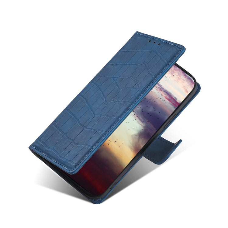 For Xiaomi Redmi Note 12 Pro+ China Skin Feel Crocodile Magnetic Clasp Leather Phone Case(Blue)