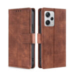 For Xiaomi Redmi Note 12 Pro+ China Skin Feel Crocodile Magnetic Clasp Leather Phone Case(Brown)