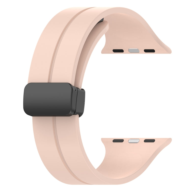 Solid Color Silicone Watch Band For Apple Watch Ultra 49mm / Series 8&7 45mm / SE 2&6&SE&5&4 44mm(Pink)