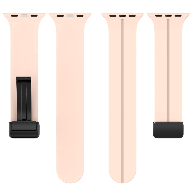 Solid Color Silicone Watch Band For Apple Watch Ultra 49mm / Series 8&7 45mm / SE 2&6&SE&5&4 44mm(Pink)