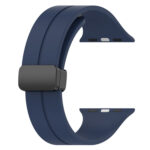 Solid Color Silicone Watch Band For Apple Watch Ultra 49mm / Series 8&7 45mm / SE 2&6&SE&5&4 44mm(Midnight Blue)