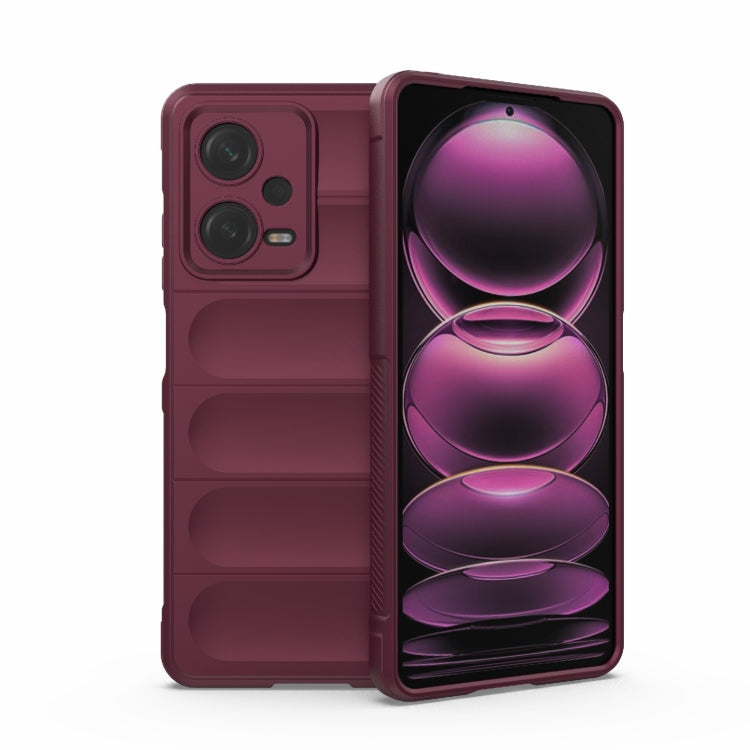 For Xiaomi Redmi Note 12 Pro China Magic Shield TPU + Flannel Phone Case(Wine Red)