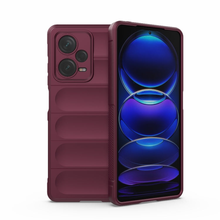 For Xiaomi Redmi Note 12 Pro+ China Magic Shield TPU + Flannel Phone Case(Wine Red)