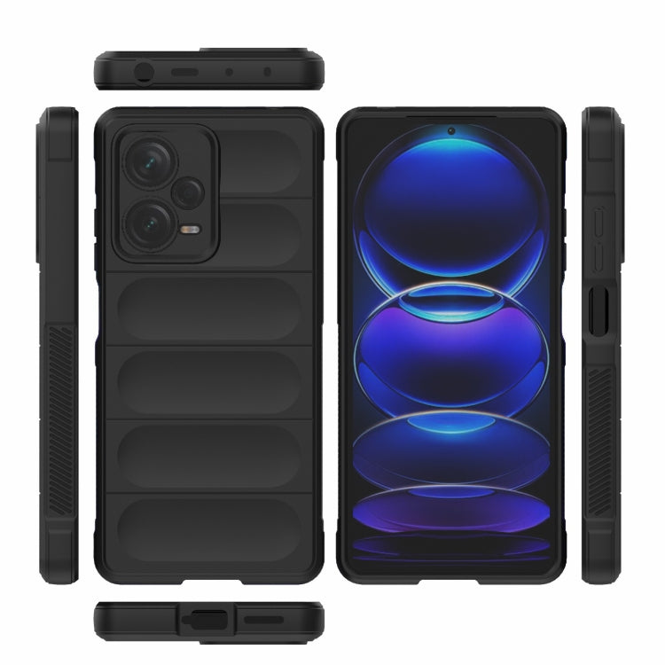 For Xiaomi Redmi Note 12 Pro+ China Magic Shield TPU + Flannel Phone Case(Black)