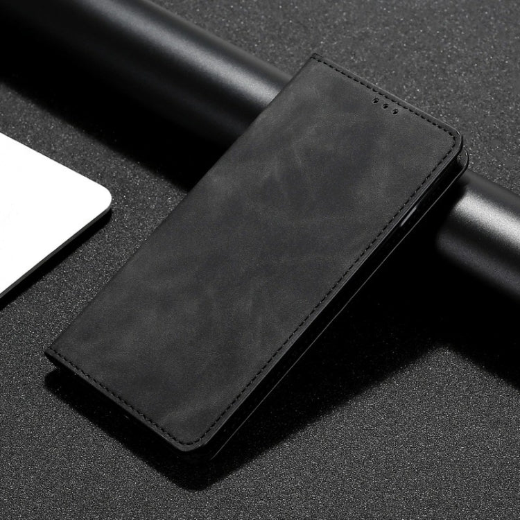 For Xiaomi Redmi Note 12 Pro+ China Skin Feel Magnetic Horizontal Flip Leather Phone Case(Black)