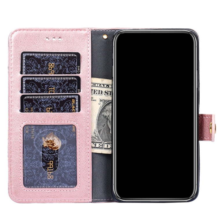 For Xiaomi Redmi Note 12 Pro China Zipper Bag Leather Phone Case(Rose Gold)