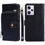 For Xiaomi Redmi Note 12 Pro China Zipper Bag Leather Phone Case(Black)