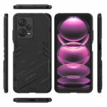 For Xiaomi Redmi Note 12 Pro China Punk Armor 2 in 1 PC + TPU Phone Case with Invisible Holder(Black)