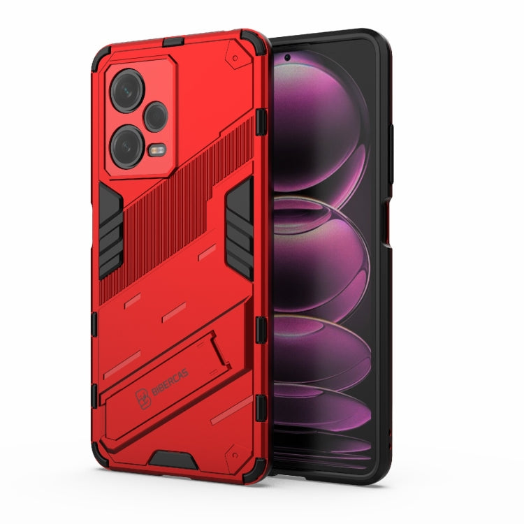 For Xiaomi Redmi Note 12 Pro China Punk Armor 2 in 1 PC + TPU Phone Case with Invisible Holder(Red)