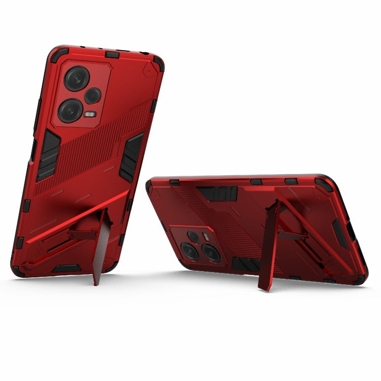 For Xiaomi Redmi Note 12 Pro China Punk Armor 2 in 1 PC + TPU Phone Case with Invisible Holder(Red)