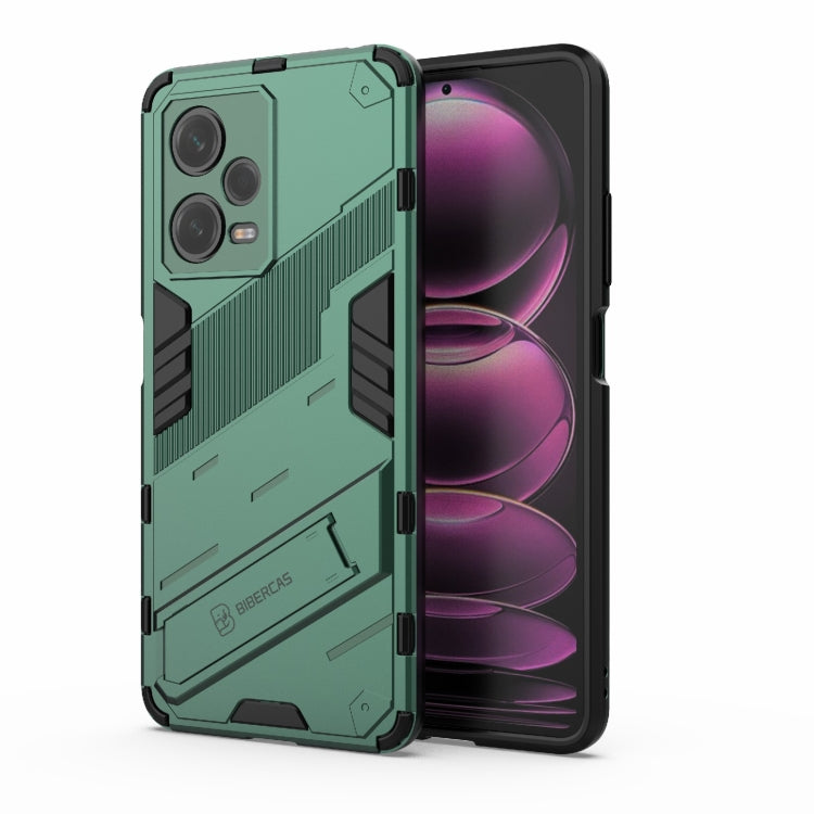 For Xiaomi Redmi Note 12 Pro China Punk Armor 2 in 1 PC + TPU Phone Case with Invisible Holder(Green)