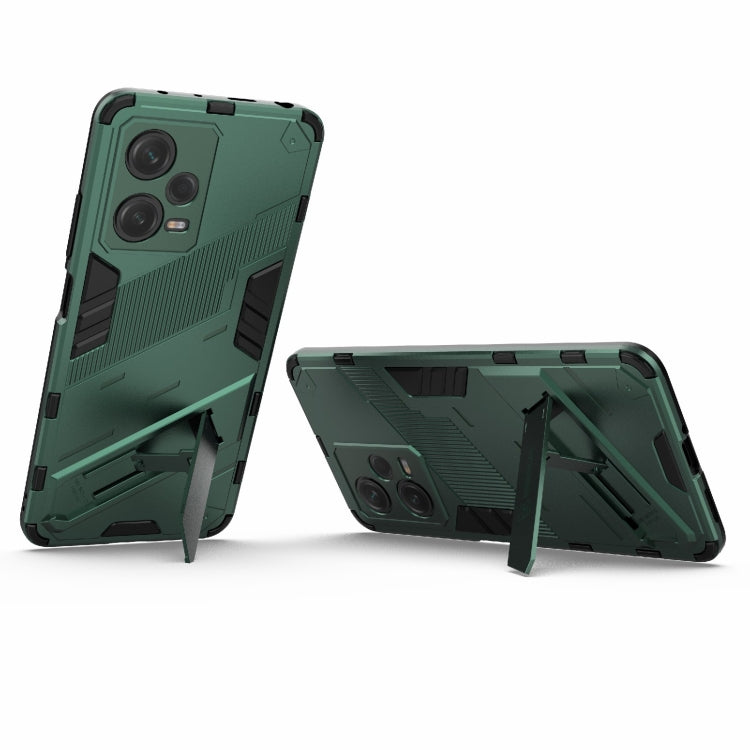 For Xiaomi Redmi Note 12 Pro China Punk Armor 2 in 1 PC + TPU Phone Case with Invisible Holder(Green)